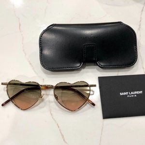 BRAND NEW, NEVER WORN - SAINT LAURENT (YSL) HEART-SHAPED SUNGLASSES